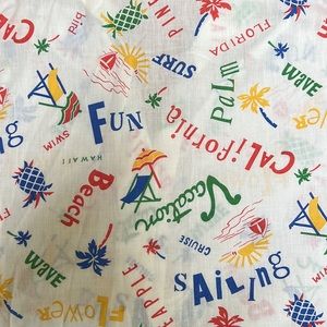 Vintage Sweetbriar vacation print button up, vintage 14, modern M-L